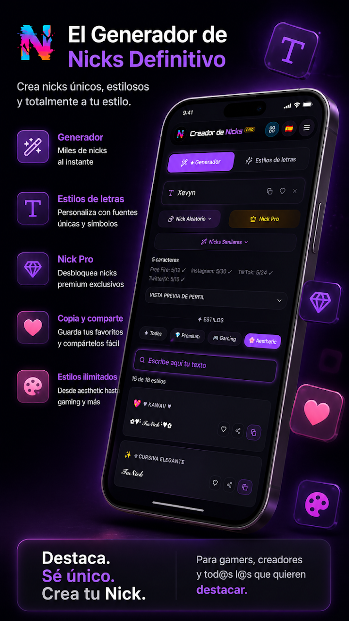 Pantalla de inicio de Nicks Pro